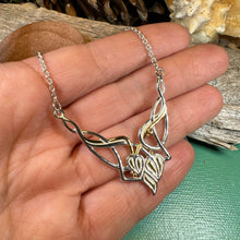 Load image into Gallery viewer, Celtic Necklace, Nature Necklace, Art Deco Leaves, Leaf Necklace, Summer Jewelry, Boho Necklace, Celtic Knot Necklace, Wiccan Jewelry