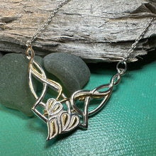 Load image into Gallery viewer, Celtic Necklace, Nature Necklace, Art Deco Leaves, Leaf Necklace, Summer Jewelry, Boho Necklace, Celtic Knot Necklace, Wiccan Jewelry