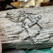 Load image into Gallery viewer, Saint Brigid's Cross Earrings, Irish Jewelry, Ireland Jewelry, Spiritual Jewelry, St. Bridget's Cross, Celtic Cross Jewelry, Hoop Earrings