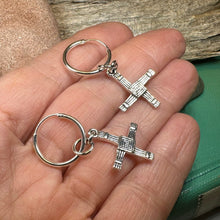 Load image into Gallery viewer, Saint Brigid's Cross Earrings, Irish Jewelry, Ireland Jewelry, Spiritual Jewelry, St. Bridget's Cross, Celtic Cross Jewelry, Hoop Earrings