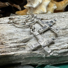 Load image into Gallery viewer, Saint Brigid's Cross Earrings, Irish Jewelry, Ireland Jewelry, Spiritual Jewelry, St. Bridget's Cross, Celtic Cross Jewelry, Hoop Earrings