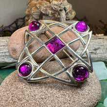 Load image into Gallery viewer, Celtic Knot Brooch, Celtic Pin, Irish Jewelry, Ireland Gift, Mom Gift, Purple Pin, Girlfriend Gift, Wife Gift, Ireland Pin, Scotland Gift