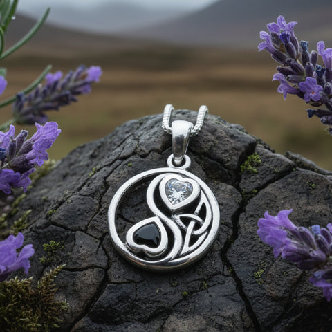 Load image into Gallery viewer, Yin Yang Necklace, Celtic Jewelry, Petite Irish Jewelry, Wiccan Jewelry, Yin Yang Pendant, Pagan Jewelry, Chinese Symbol Jewelry, Wife Gift