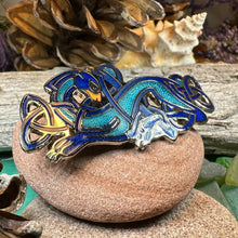 Load image into Gallery viewer, Celtic Dog Brooch, Dog Jewelry, Celtic Pin, Enamel Pin, Ireland Gift, Celtic Brooch, Norse Jewelry Gift, Pagan Brooch, LARP Jewelry