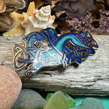 Load image into Gallery viewer, Celtic Dog Brooch, Dog Jewelry, Celtic Pin, Enamel Pin, Ireland Gift, Celtic Brooch, Norse Jewelry Gift, Pagan Brooch, LARP Jewelry
