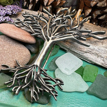 Load image into Gallery viewer, Tree of Life Brooch, Celtic Jewelry, Irish Jewelry, Celtic Brooch, Celtic Pin, Mom Gift, Anniversary Gift, Heart Pin, Friendship Gift