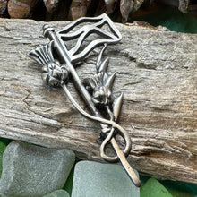Load image into Gallery viewer, Scottish Kilt Pin, Thistle Kilt Pin, Scotland Flag Pin, Scotland Kilt Pin, Scottish Brooch, Celtic Brooch, Viking Pin, Scotland Gift