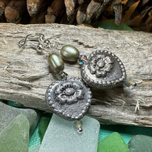 Load image into Gallery viewer, Victorian Pearl Earrings, Crystal Jewelry, Heart Long Earrings, Beaded Drop Earrings, Mom Gift, Sister Gift, Friendship Gift, Nature Jewelry