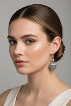 Load image into Gallery viewer, Victorian Pearl Earrings, Crystal Jewelry, Heart Long Earrings, Beaded Drop Earrings, Mom Gift, Sister Gift, Friendship Gift, Nature Jewelry