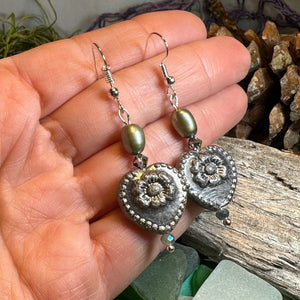 Victorian Pearl Earrings, Crystal Jewelry, Heart Long Earrings, Beaded Drop Earrings, Mom Gift, Sister Gift, Friendship Gift, Nature Jewelry