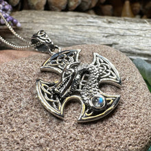 Load image into Gallery viewer, Celtic Cross Necklace, Dragon Pendant, Irish Jewelry, Men&#39;s Cross Jewelry, Anniversary Gift, Medieval Cross, Irish Cross, Celtic Jewelry
