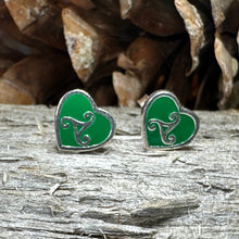 Load image into Gallery viewer, Celtic Spiral Earrings, Irish Stud Earrings, Triskele Jewelry, Celtic Jewelry, Irish Jewelry, Wiccan Jewelry, Celtic Earrings, Triple Spiral