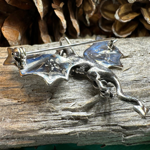 Load image into Gallery viewer, Dragon Brooch, Dragon Pendant, Scotland Jewelry, Fantasy Jewelry, Scarf Pin, Gothic Celtic Pin, Celtic Jewelry, Girlfriend Gift, Wife Gift