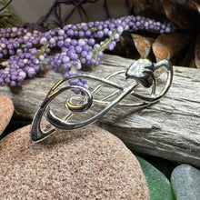 Load image into Gallery viewer, Mackintosh Brooch, Scotland Jewelry, Mackintosh Leaf Pin, Silver Celtic Pin, Scarf Pin, Silver Pin, Mom Gift, Girlfriend, Graduation Gift