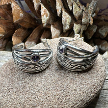 Load image into Gallery viewer, Celtic Hoop Earrings, Irish Jewelry, Scottish Earrings, Mom Gift, Post Back Earrings, Scotland Jewelry, Anniversary Gift, Graduation Gift