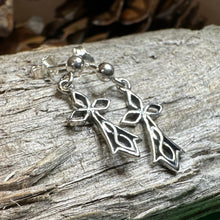 Load image into Gallery viewer, Celtic Cross Earrings, Irish Cross, Religious Jewelry, Post Earrings, Christian Jewelry, Bridal Jewelry, Confirmation Gift, Ireland Gift
