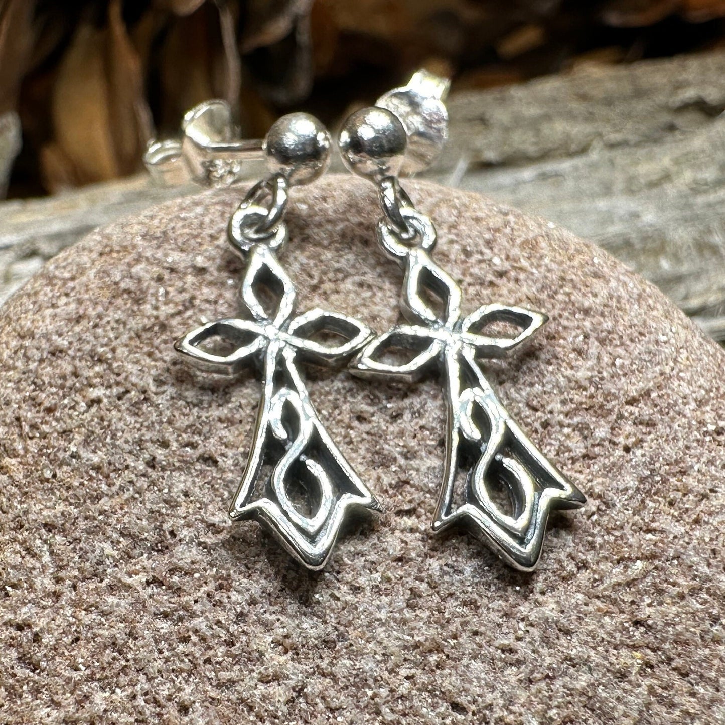 Celtic Cross Earrings, Irish Cross, Religious Jewelry, Post Earrings, Christian Jewelry, Bridal Jewelry, Confirmation Gift, Ireland Gift