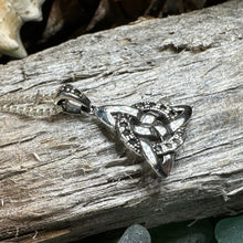 Load image into Gallery viewer, Trinity Knot Necklace, Celtic Pendant, Irish Jewelry, Scotland Jewelry, Triquetra Pendant, Norse Jewelry, Anniversary Gift, Marcasite Gift