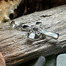 Load image into Gallery viewer, Celtic Cross Necklace, Scottish Pendant, Silver Irish Cross, Girl's Confirmation Gift, First Communion Gift, Religious Jewelry, Ireland Gift