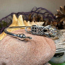 Load image into Gallery viewer, Mackintosh Bracelet, Celtic Jewelry, Scottish Bangle Bracelet, Art Deco Jewelry, Celtic Knot Bracelet, Scotland Gift, Silver Wife Gift