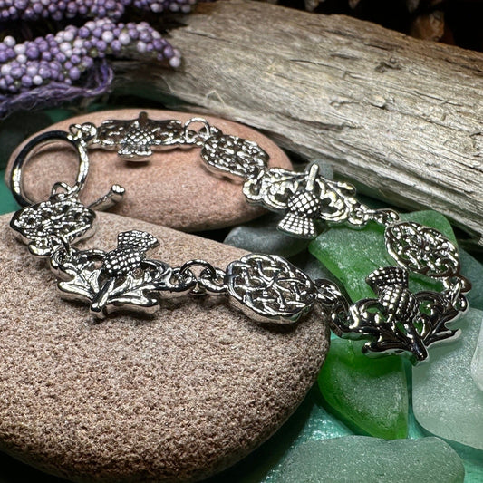 Thistle Bracelet, Outlander Jewelry, Celtic Jewelry, Scotland Jewelry, Nature Jewelry, Friendship Gift, Mom Gift, Girlfriend Gift, Wife Gift