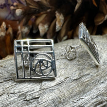 Load image into Gallery viewer, Rose Earrings, Scotland Jewelry, Mackintosh Jewelry, Celtic Jewelry, Anniversary Gift, Stud Earrings, Nature Jewelry, Art Deco Post Earrings