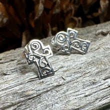 Load image into Gallery viewer, Celtic Cross Earrings, Celtic Post Earrings, First Communion Gift, Girl's Confirmation Gift, Spiritual Gift, Ireland Cross, Religious Gift