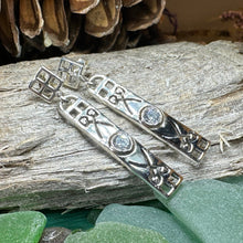 Load image into Gallery viewer, Art Deco Earrings, Scotland Jewelry, Mackintosh Jewelry, Silver Post Earrings, Anniversary Gift, Celtic Earrings, Rose Jewelry, Mom Gift