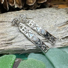 Load image into Gallery viewer, Art Deco Earrings, Scotland Jewelry, Mackintosh Jewelry, Silver Post Earrings, Anniversary Gift, Celtic Earrings, Rose Jewelry, Mom Gift