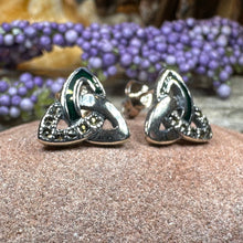 Load image into Gallery viewer, Celtic Knot Earrings, Irish Jewelry, Celtic Jewelry, Trinity Knot Post Earrings, Norse Jewelry, Triquetra Stud Earrings, Ireland Earrings