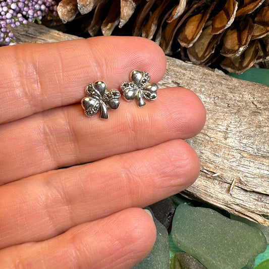 Shamrock Earrings, Celtic Jewelry, Irish Jewelry, Clover Jewelry, Anniversary Gift, Ireland Gift, Graduation Gift, Wife Gift, Marcasite