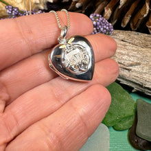 Load image into Gallery viewer, Claddagh Locket Necklace, Celtic Jewelry, Irish Jewelry, Anniversary Gift, Bridal Jewelry, Mom Gift, Wife Gift, Girlfriend Gift, Friend Gift
