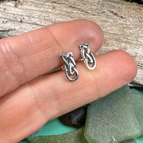 Load image into Gallery viewer, Celtic Knot Stud Earrings, Irish Jewelry, Celtic Jewelry, Anniversary Gift, Bridal Jewelry, Norse Jewelry, Yoga Jewelry, Wiccan Jewelry