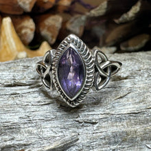 Load image into Gallery viewer, Celtic Ring, Irish Promise Ring, Engagement Ring, Solitaire Ring, Cocktail Ring, Anniversary Gift, Silver Celtic Ring, Scottish Ring