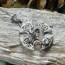 Load image into Gallery viewer, Celtic Cross Necklace, Dragon Pendant, Irish Jewelry, Men's Cross Jewelry, Anniversary Gift, Medieval Cross, Irish Cross, Celtic Jewelry