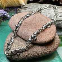 Load image into Gallery viewer, Claddagh Bracelet, Irish Jewelry, Celtic Bracelet, Bridal Jewelry, Girlfriend Gift, Wife Gift, Heart Jewelry, Ireland Gift, Anniversary Gift