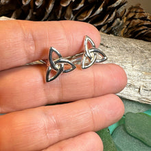 Load image into Gallery viewer, Trinity Knot Cuff Links, Celtic Jewelry, Irish Jewelry, Scotland Jewelry, Celtic Jewelry, Groom Gift, Best Man Gift, Silver Anniversary Gift