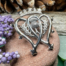 Load image into Gallery viewer, Luckenbooth Brooch, Scotland Jewelry, Celtic Pin, Bridal Jewelry, Scottish Gift, Anniversary Gift, Wife Gift, Luckenbooth Pin, Mom Gift