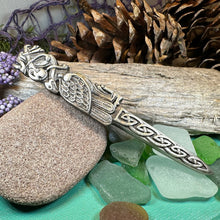 Load image into Gallery viewer, Celtic Birds Kilt Pin, Scottish Jewelry, Irish Kilt Pin, Tartan Pin, Cape Pin, Bagpiper Gift, Scotland Pin, Celtic Shawl Pin, Viking Jewelry