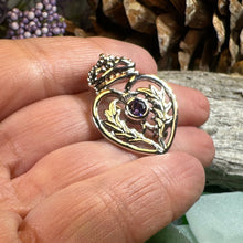 Load image into Gallery viewer, Luckenbooth Brooch, Scotland Jewelry, Celtic Brooch, Bridal Jewelry, Amethyst Pin, Anniversary Gift, Wife Gift, Luckenbooth Pin, Mom Gift