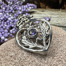 Load image into Gallery viewer, Luckenbooth Brooch, Scotland Jewelry, Celtic Brooch, Bridal Jewelry, Amethyst Pin, Anniversary Gift, Wife Gift, Luckenbooth Pin, Mom Gift