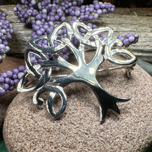 Load image into Gallery viewer, Tree Of Life Brooch, Celtic Pin, Yoga Jewelry, Anniversary Gift, Tree Jewelry, Nature Jewelry, Wiccan Jewelry, Bride Pin, Scarf Pin