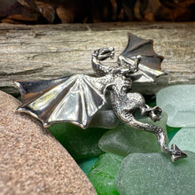 Load image into Gallery viewer, Dragon Brooch, Dragon Pendant, Scotland Jewelry, Fantasy Jewelry, Scarf Pin, Gothic Celtic Pin, Celtic Jewelry, Girlfriend Gift, Wife Gift