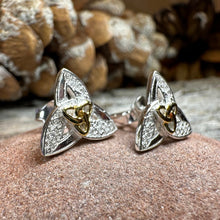Load image into Gallery viewer, Trinity Knot Earrings, Celtic Knot Stud Earrings, Celtic Jewelry, Anniversary Gift, Irish Jewelry, Graduation Gift, Wiccan Scotland Jewelry