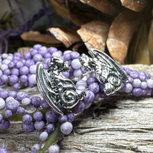 Load image into Gallery viewer, Dragon Earrings, Gargoyle Stud Earrings, Irish Jewelry, Gothic Jewelry, Wiccan Jewelry, Celtic Dragon Gift, Pagan Jewelry, Silver Jewerly