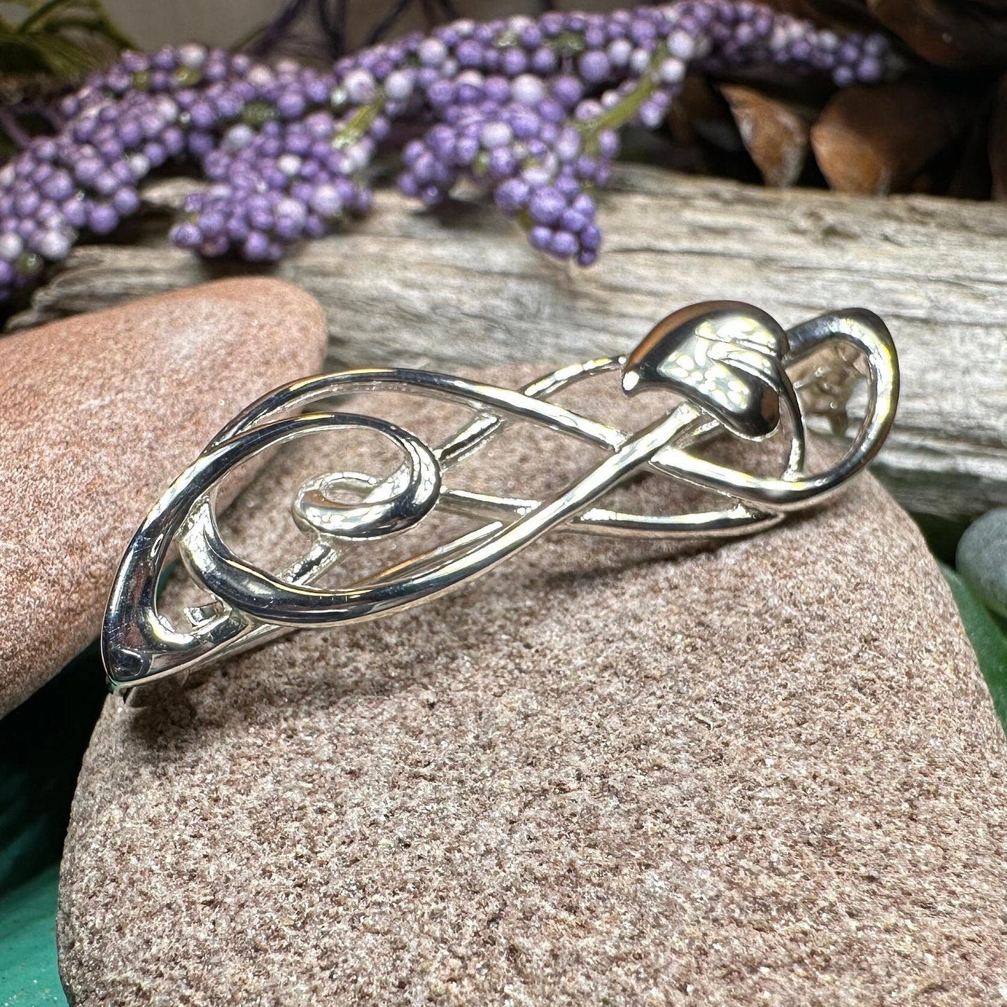 Scottish Mackintosh Leaf Brooch in Sterling Silver — view 8