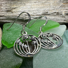 Load image into Gallery viewer, Rose Earrings, Scotland Jewelry, Mackintosh Drop Earrings, Silver Anniversary Gift, Flower Earrings, Nature Jewelry, Art Deco Jewelry