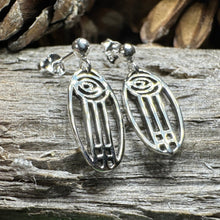 Load image into Gallery viewer, Rose Earrings, Scotland Jewelry, Mackintosh Post Earrings, Silver Anniversary Gift, Flower Earrings, Nature Jewelry, Art Deco Jewelry