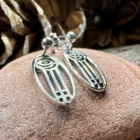 Load image into Gallery viewer, Rose Earrings, Scotland Jewelry, Mackintosh Post Earrings, Silver Anniversary Gift, Flower Earrings, Nature Jewelry, Art Deco Jewelry
