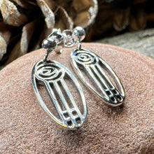 Load image into Gallery viewer, Rose Earrings, Scotland Jewelry, Mackintosh Post Earrings, Silver Anniversary Gift, Flower Earrings, Nature Jewelry, Art Deco Jewelry